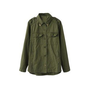 Zara khaki green military shirt jacket